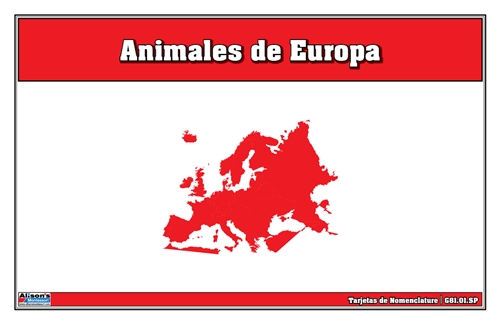 Animals of Europe Nomenclature Cards (Spanish)