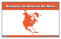 Tarjetas de Nomenclatura de Animales de América del Norte (Printed)