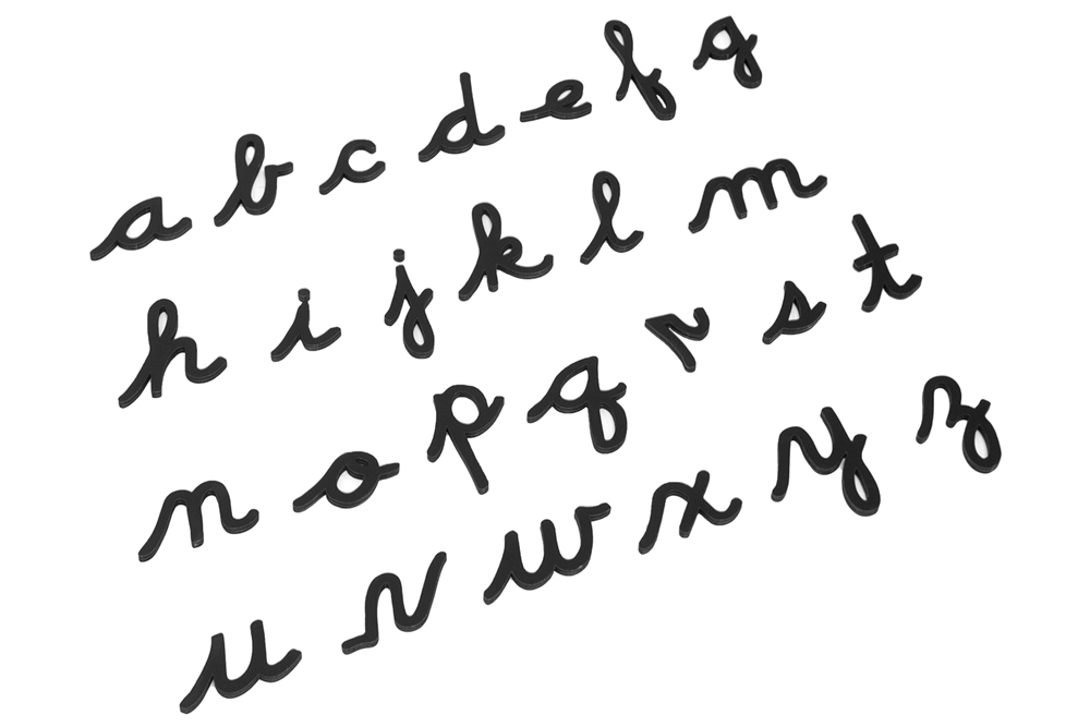 Letters for Small Movable Alphabets: Black, Cursive