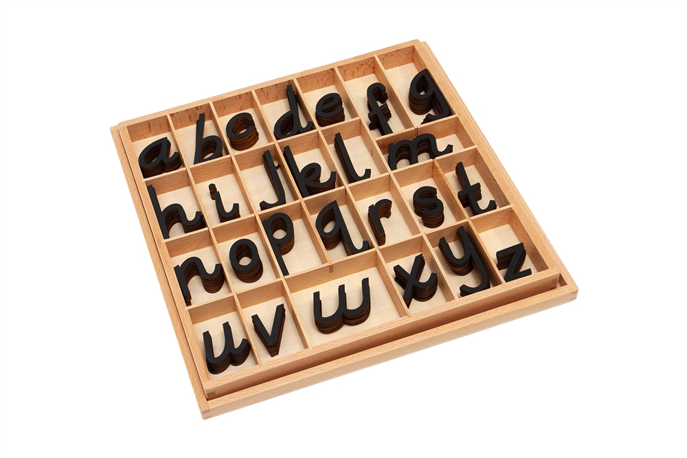 Small Movable Alphabets: Black, D'nealian