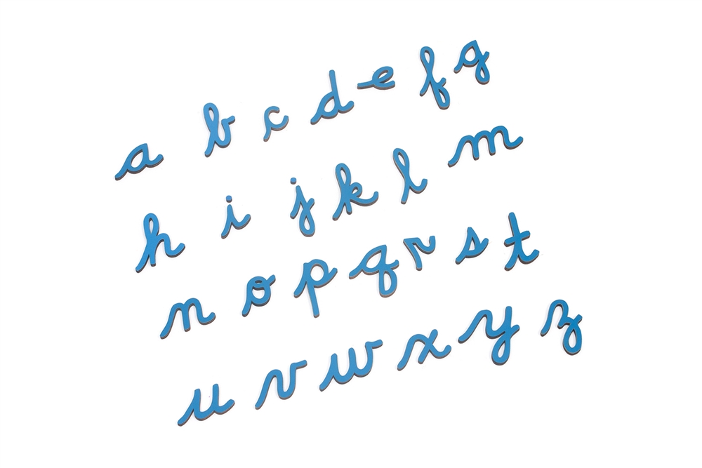 Letters for Small Movable Alphabets: Blue, Cursive