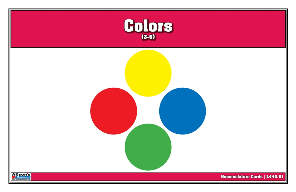 Colors  Nomenclature Cards  (3-6) (Printed)