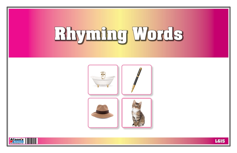 Montessori Materials: Rhyming Words Nomenclature Cards