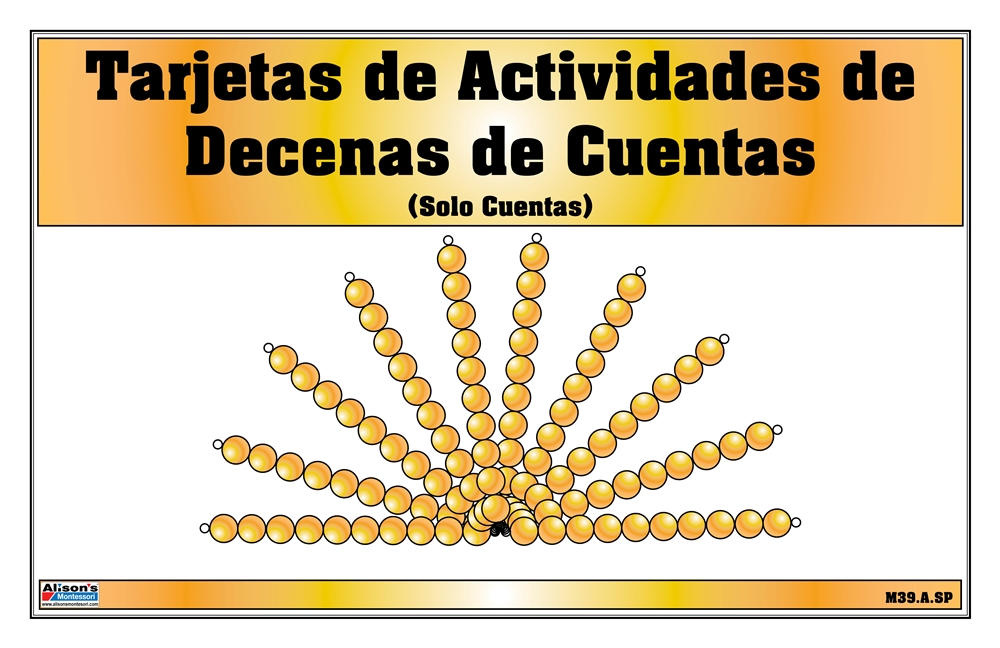 Tarjetas de Actividades de Decenas de Cuentas