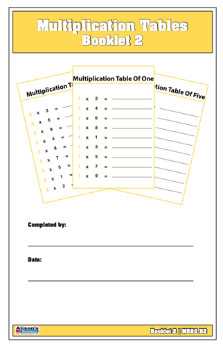 Multiplication Tables Booklet: 2