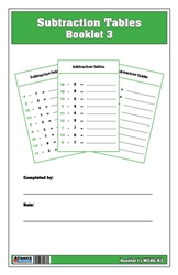 Subtraction Tables Booklet: 3