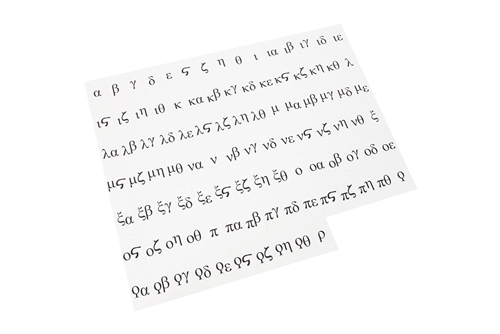 Plastic Printed Greek Numerals