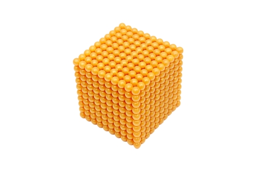 Golden Bead Cube of 1000, Connected Beads (7MM)