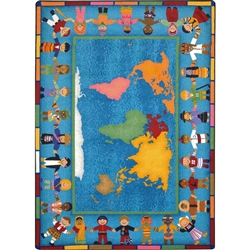 Hands Around The World Rectangle Rug (7'8" X 10'9")