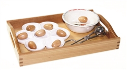 Wooden Egg Transfer with Tongs