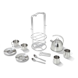 Stainless Steel Tea Set and Storage Stand