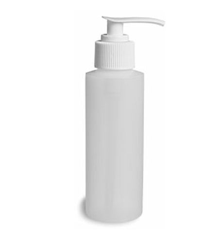 4 oz Natural HDPE Plastic Bottle with White Pump