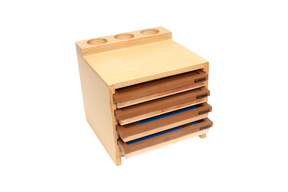 Montessori Materials: Cabinet for Wooden Land and Water Form Trays Set 2 (Premium Quality)