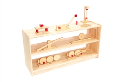 Two Tier Adjustable Shelf 24" High, 14.5" Depth - Rubberwood