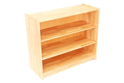 Rubber wood Shelf (36"W x 32" H x 15"D) Four Tier with Back Two Adjustable Tiers