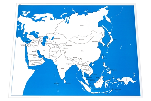 Labeled Control Chart for Map of Asia