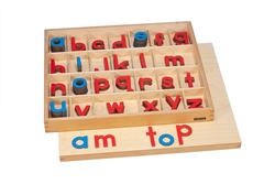 Small Movable Alphabets: Print - Red with Blue Vowels (Premium Quality)