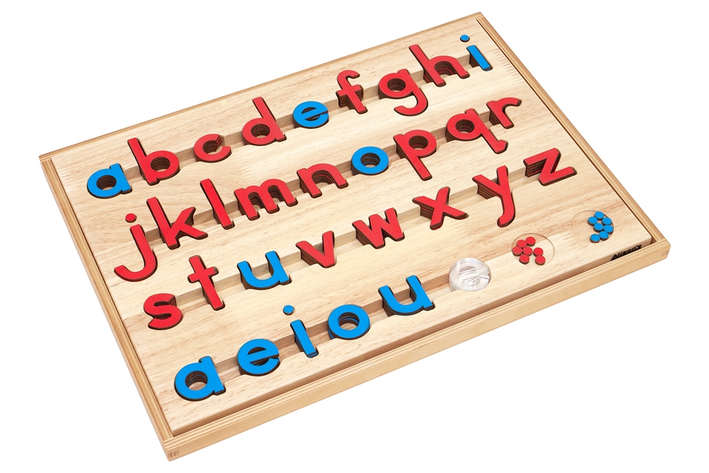 Small Movable Alphabets: Red with Blue Vowels - Print (Premium Quality, Configured Box)