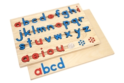 Small Movable Alphabet: Lowercase - Blue and Red - Configured Box (Premium Quality)