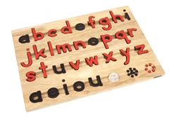Small Movable Alphabet: Lowercase - Red and Black - Configured Box (Premium Quality)