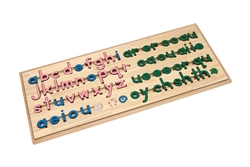 Small Movable Alphabet & Digraphs: Lowercase - Pink, Blue, and Green - Configured Box (Premium Quality)