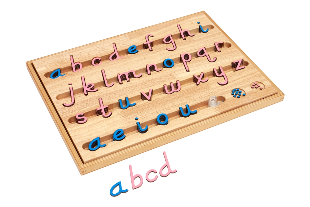 Small Movable Alphabet: D'Nealian - Pink and Blue - Configured Box (Premium Quality)