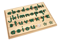 Small Movable Alphabet: Lowercase - Green - Configured Box (Premium Quality)