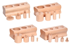 Knobbed Cylinder: 4 Cylinder Blocks (Set of 4) (Premium Quality)