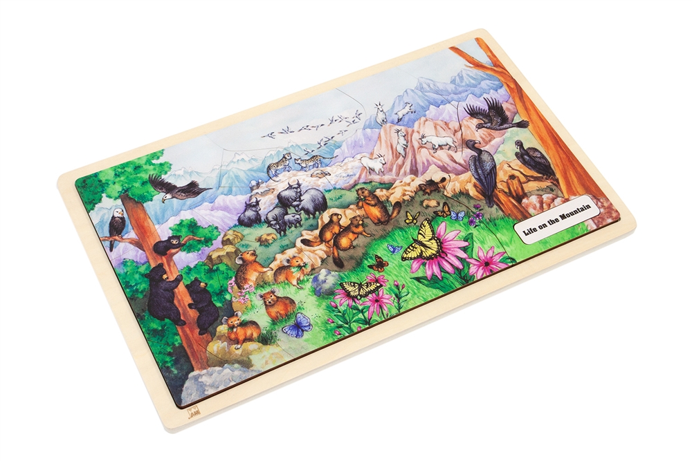 Life on the Mountain Puzzle with Nomenclature Cards (6-9) (Printed)