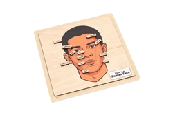 Parts of a Human Face Puzzle with Nomenclature Cards (3-6) (Printed)