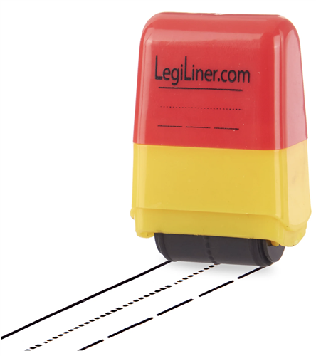 LegiLiner LegiSpaces Self-Inking Teacher Stamp-1-inch Dashed Spaces Handwriting Lines Roller Stamp