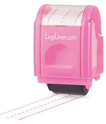 LegiLiner Self-Inking Teacher Stamp-3/4-inch Pink Shaded Handwriting Lines Roller Stamp
