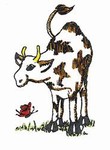 Cow with Butterfly