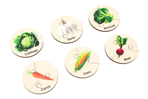 6 Vegetable-Themed Three-Part Puzzles