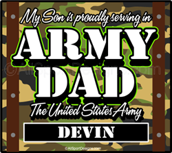 Personalized Army Dad car window stickers decals