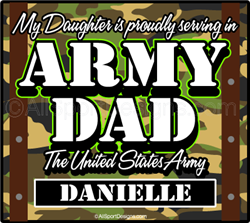 Personalized Army Dad car window stickers decals