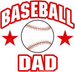 Baseball DAD window sticker decal clings & magnets