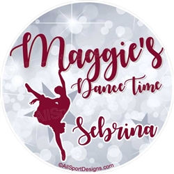 Dance stickers decals clings or magnets.  Main Background can be SILVER OR GOLD print.