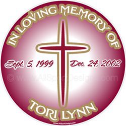 IN MEMORY OF stickers clings decals & magnets