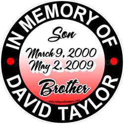IN MEMORY OF stickers clings decals & magnets