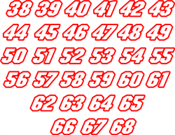 helmet numbers stickers decals