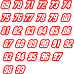 helmet numbers stickers decals