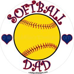 Softball Dad stickers clings decals & magnets