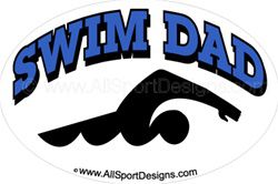 Swim DAD Car Window Decals Stickers Clings Magnets