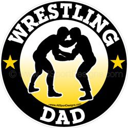 Wrestling DAD stickers decals clings & magnets