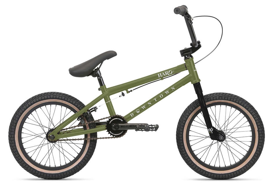 2021 Haro Downtown 16" BMX Bike - Army Green