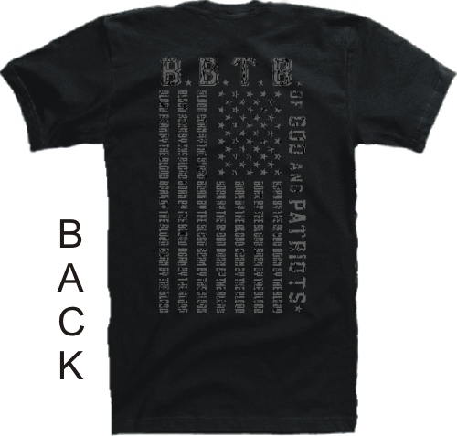 Born By The Blood Of God and Patriots Flag T-Shirt in Black