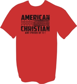 American Christian and Proud of it T-Shirt in Red