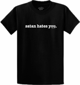 Satan Hates You John 10:10 Christian T-Shirt in Black