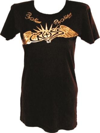 Foil Winged Cross with Sunburst Christian Shirt